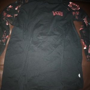 Vans black with flower medium sleeve shirt